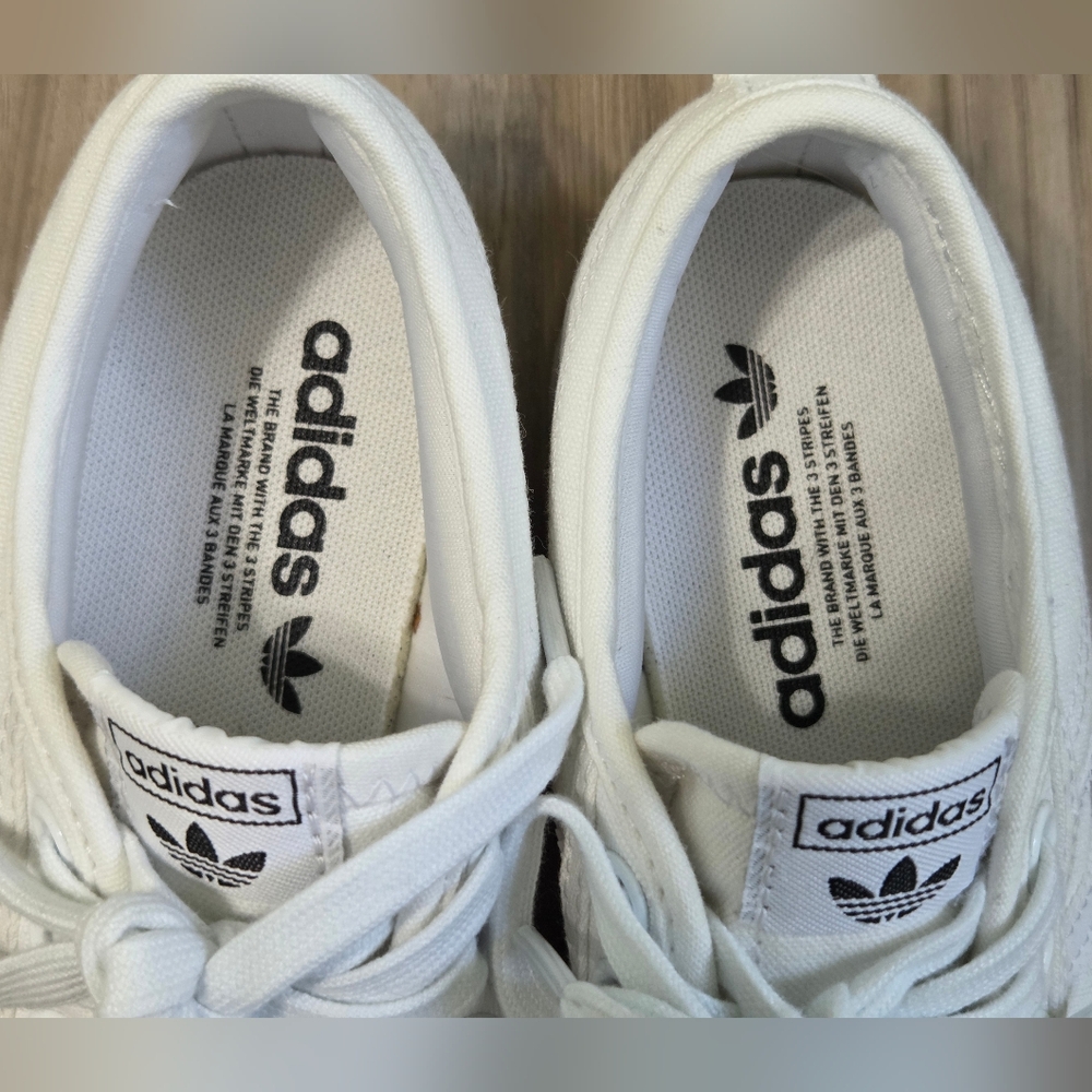 Adidas Nizza Women's White Canvas Platform Sneakers - Picture 4 of 8